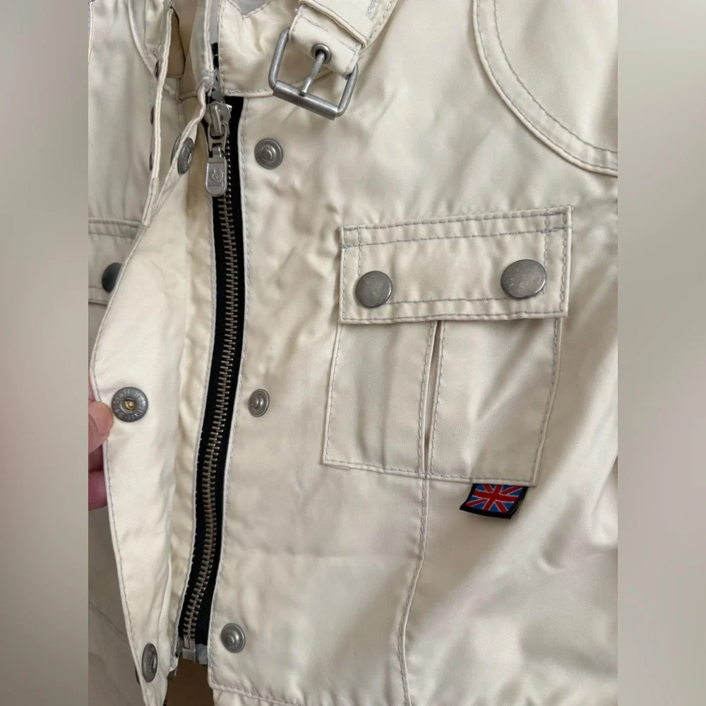 Belstaff Nylon Utility Moto Jacket as seen in Rosalia XS Beige